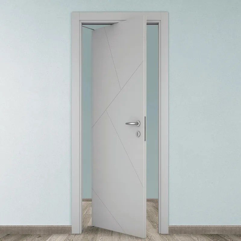 Porta tamburata rototraslante Oblique grigio L 70 x H 210 cm sinistra