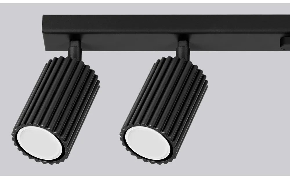 Faretto nero 6,5x117 cm Gleam – Sollux