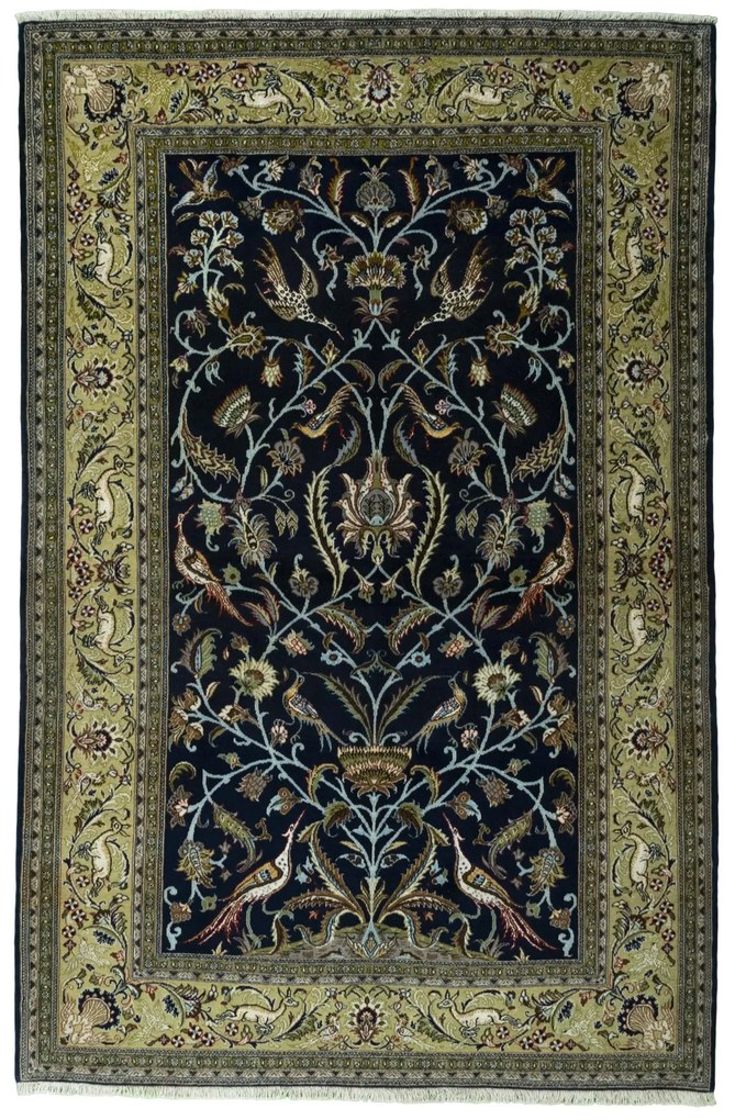 Ghom Tappeto persiano 220 x 140 Blu (Iran) Annodato A Mano
