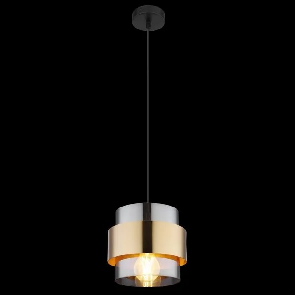 Globo 15560H - Lampadario a sospensione con filo MILEY 1xE27/60W/230V nero/ottone