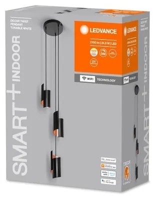 Ledvance - Lampadario LED dimmerabile su filo SMART+ DECOR 3xLED/8W/230V nero Wi-Fi
