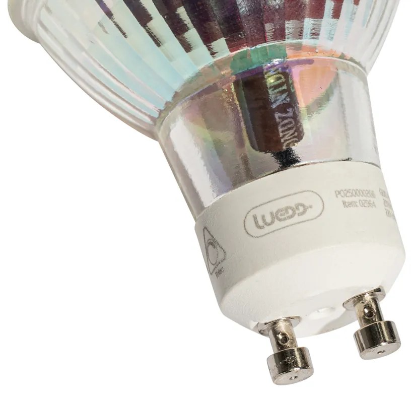 Set di 5 lampadine LED GU10 50mm dimmerabili in Kelvin trasparente 4,5W 345 lm 2000-2700K
