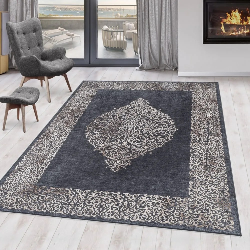 Tappeto lavabile antracite 80x150 cm Fiesta - Ayyildiz Carpets