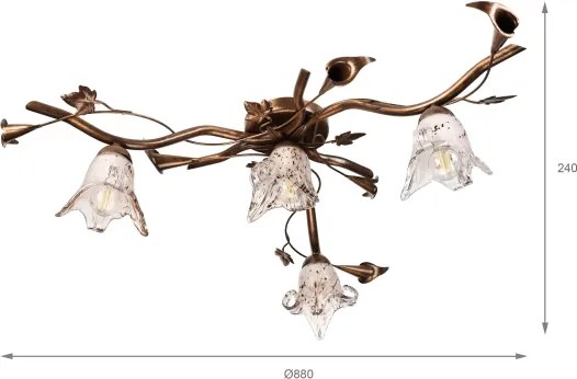 Plafoniera ROZETA 4xE14/40W/230V bronzo