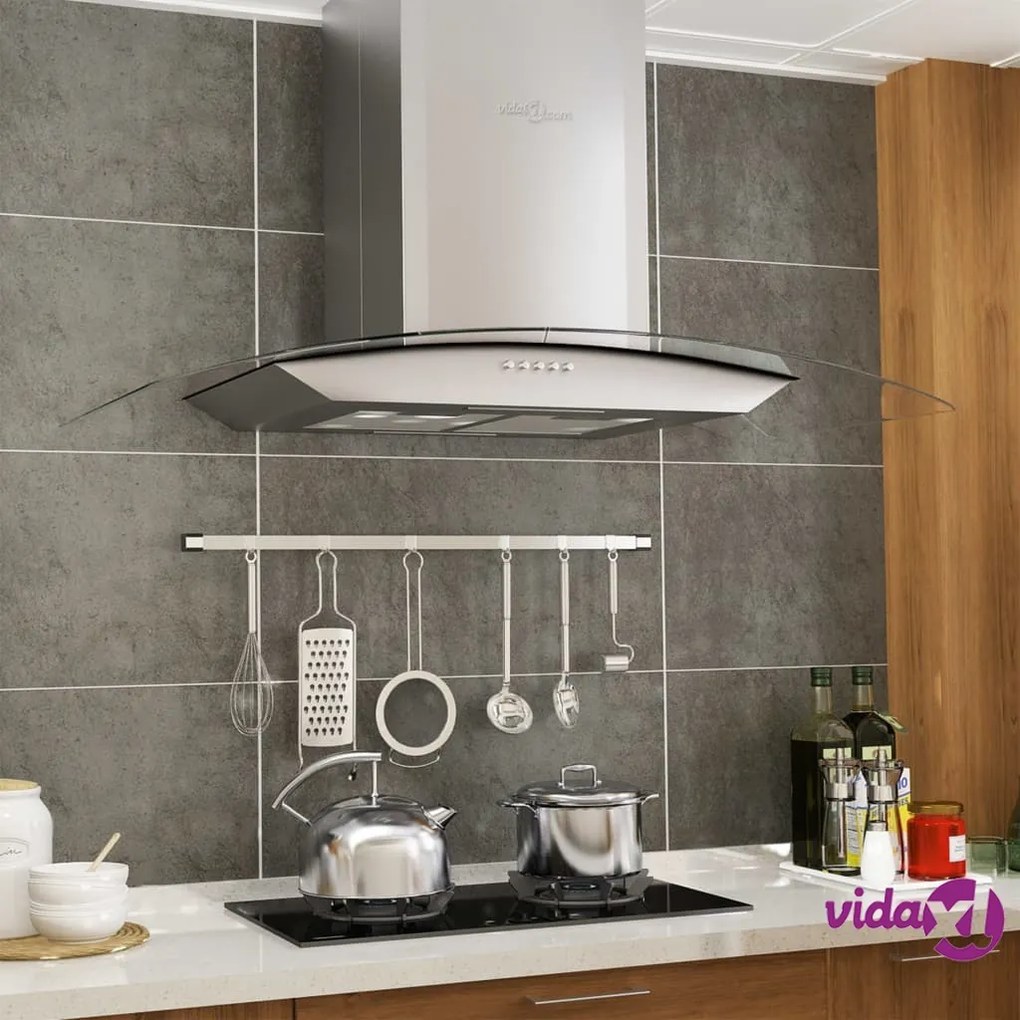 vidaXL Cappa Aspirante a Muro 90 cm Acciaio Inossidabile 756 m³/h LED