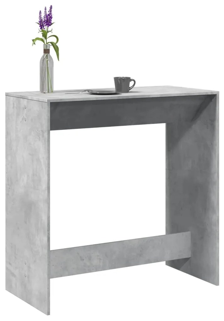 Tavolo Da Bar Grigio Cemento 102x50x103,5 Cm Legno Multistrato /