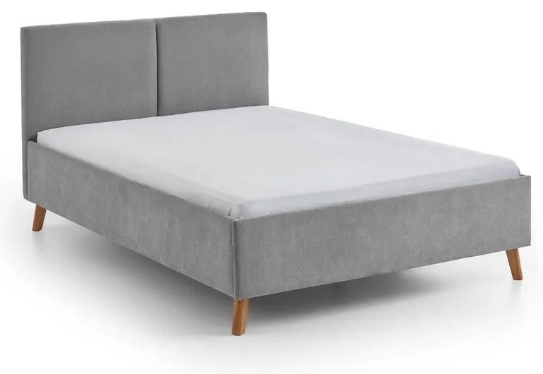 Letto matrimoniale imbottito grigio con rete inclusa 140x200 cm Piano – Meise Möbel
