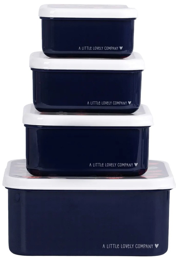 A Little Lovely Company - set di quattro scatole merenda - fragole