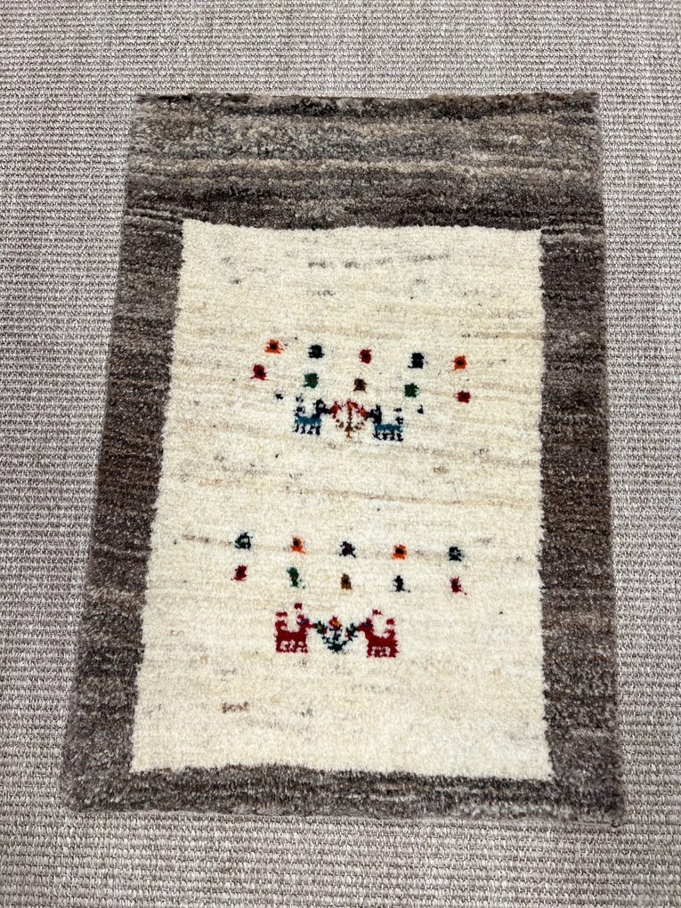 Gabbeh Tappeto persiano 40x60 Beige (Iran) Annodato A Mano