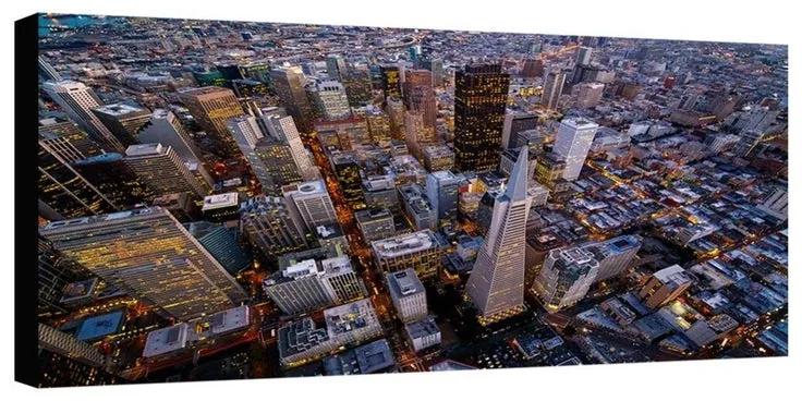 Stampa su tela San Francisco dall'alto, multicolore 140 x 70 cm
