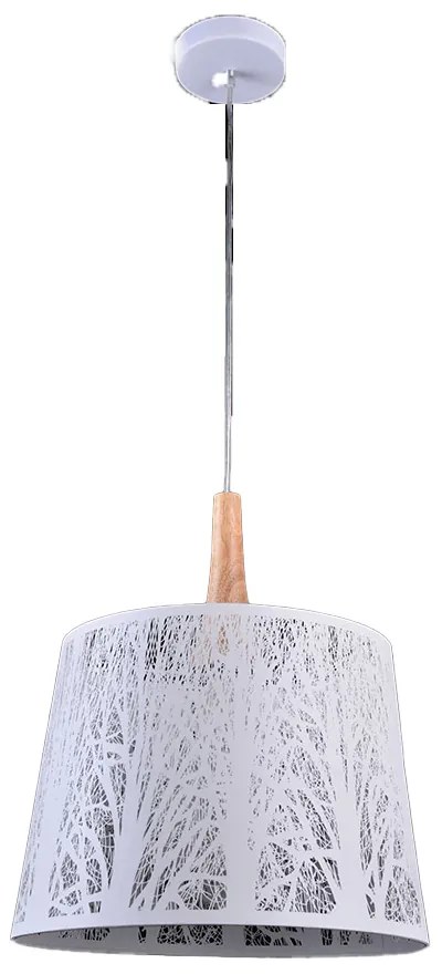 Sospensione Contemporanea Lantern Metallo Bianco 1 Luce Diffusore Metallo Bianco