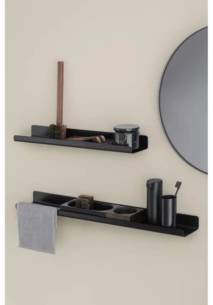 Mensola da bagno da parete nera in acciaio Modo – Blomus