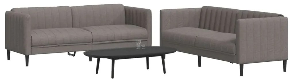 Set Di Divani 2 Pz Tortora İn Tessuto /