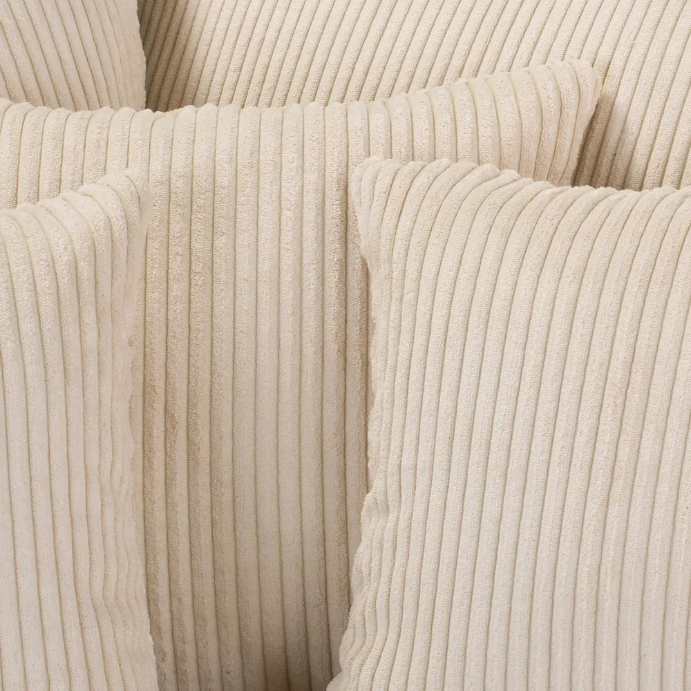 Divano angolare in velluto a coste color crema (angolo sinistro) Ariella - Ropez