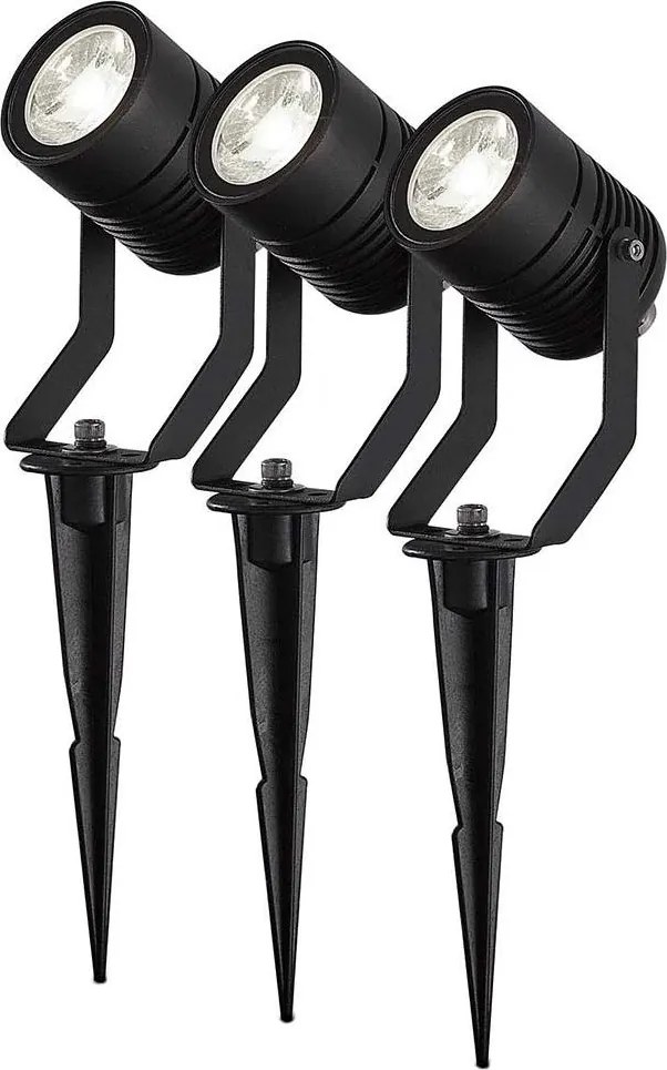 Nedis ZBLOS10RGBW3-SADA Set di 3 lampade LED RGBW dimmerabili per esterni, 3W/230V, IP65, Wi-Fi compatibile con Tuya