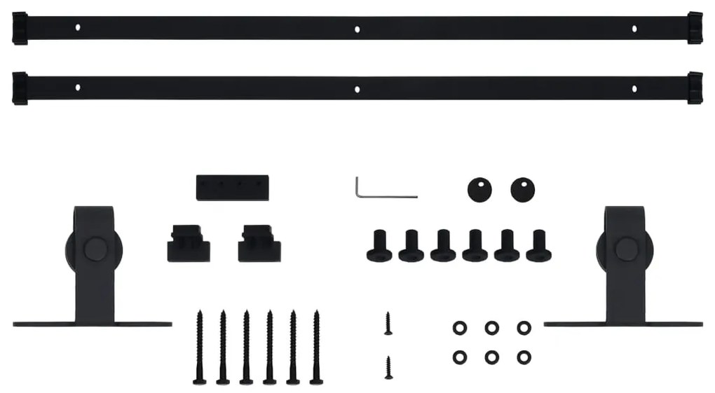 Kit Mini Anta Scorrevole Armadio in Acciaio al Carbonio 183 cm