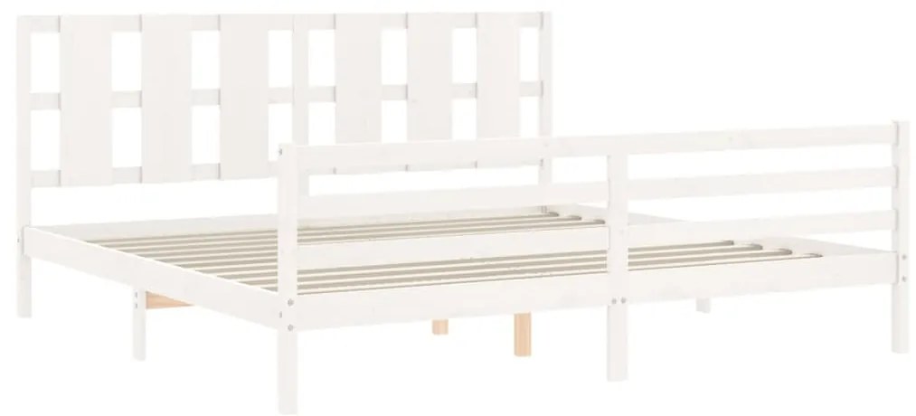 Giroletto con testiera bianco 6ft super king in legno massello