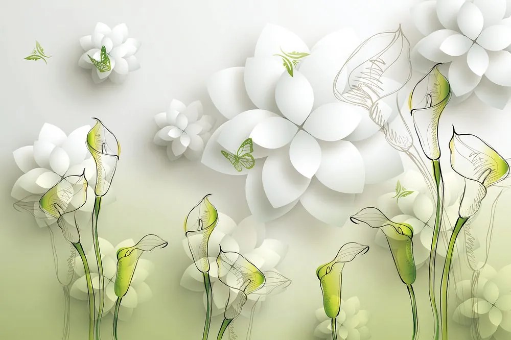 Carta da parati – Fiori astratti
