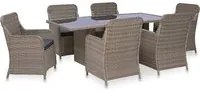 Set da Pranzo da Giardino 7 pz in Polyrattan Marrone 3057796