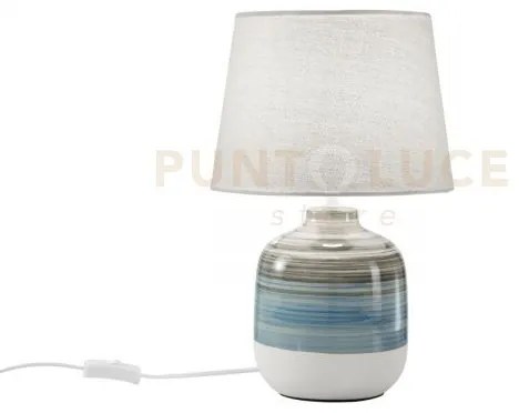 Lume apache grgio e azzurro 1 luce attacco e27 25x25x39cm