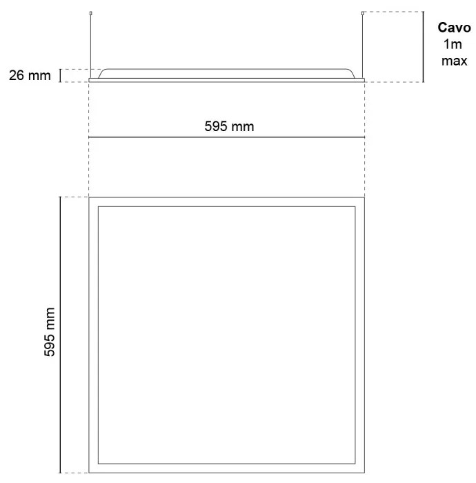 Pannello LED a Sospensione 60x60 40W IP40 No-Flickering - LIFUD Driver Colore Bianco Freddo 6.000K