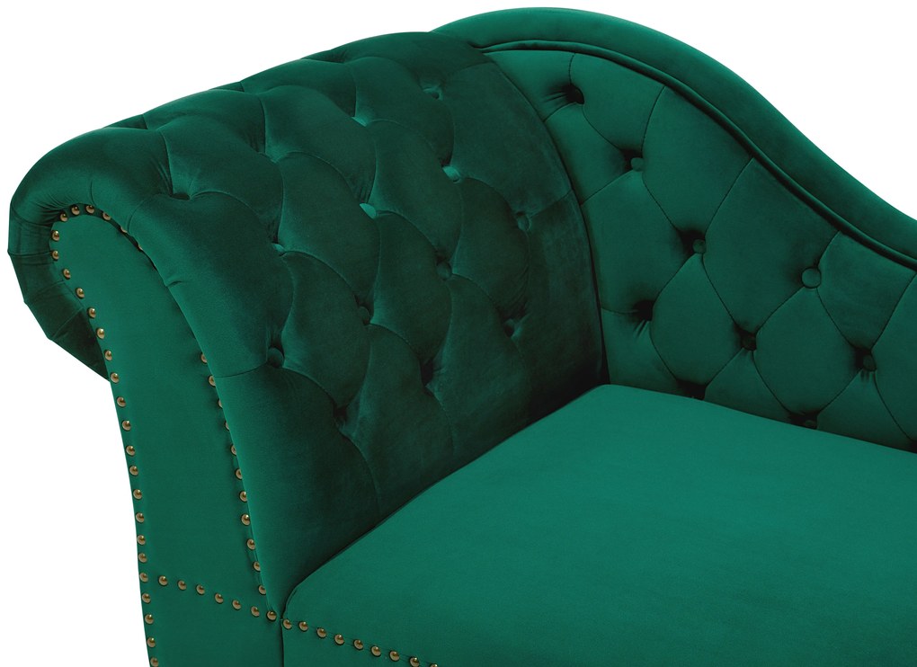 Chaise longue sinistra in velluto verde NIMES Beliani