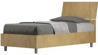 Letto Singolo 80x190 cm con Rete e Contenitore Demas Testata Inclinata Quercia