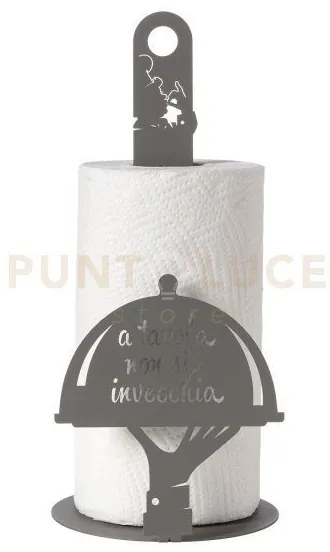 Porta rotolo da cucina "a tavola non si invecchia" fango