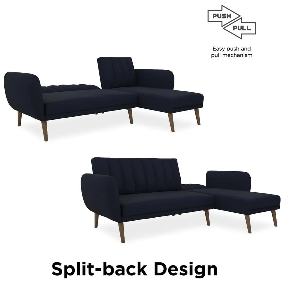 Divano letto angolare blu scuro Brittany - Novogratz