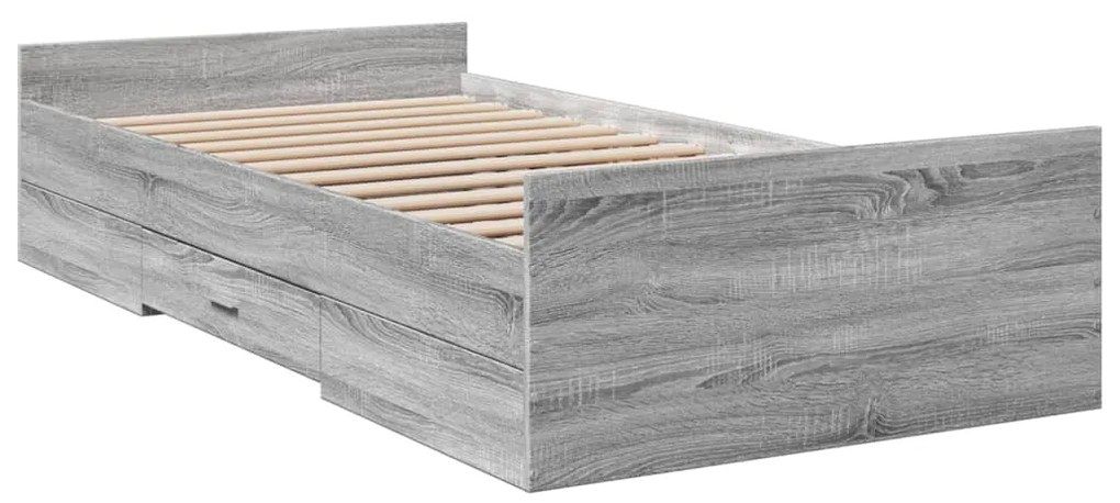 Giroletto cassetti grigio sonoma 90x190 cm legno multistrato