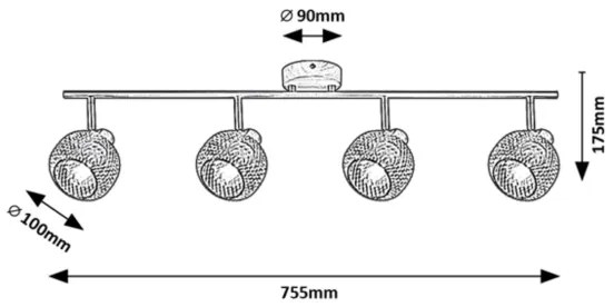Rabalux 3130 - Faretto GRENDEL 4xE14/40W/230V