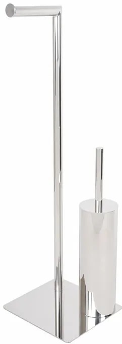 Piantana porta rotolo e porta scopino wc Poseidon grigio