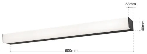 Orion Soff 3-587 - Illuminazione a LED per specchi HORIZON LED/12W/230V 60 cm IP44 nero