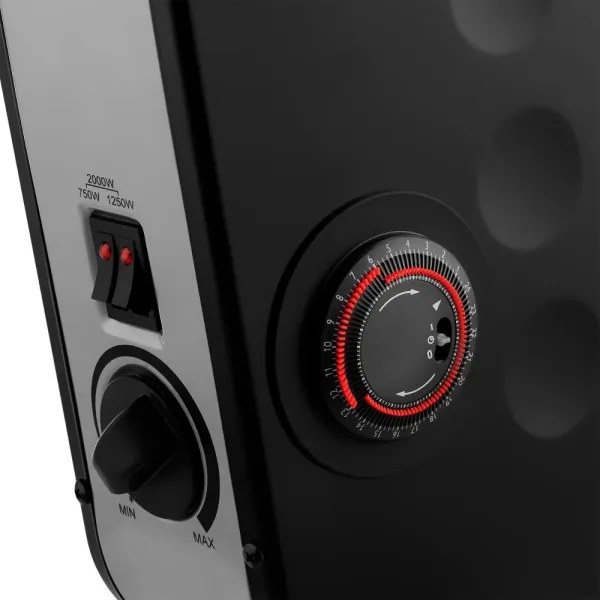 Sencor - Riscaldatore elettrico a convettore 750/1250/2000W/230V termostato IP24 nero