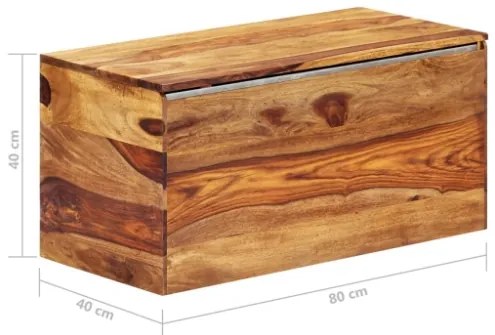 Cassapanca 80x40x40 cm in Legno Massello di Sheesham