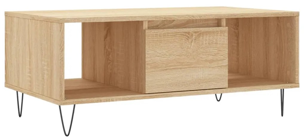 Tavolino salotto rovere sonoma 90x50x36,5 cm legno multistrato