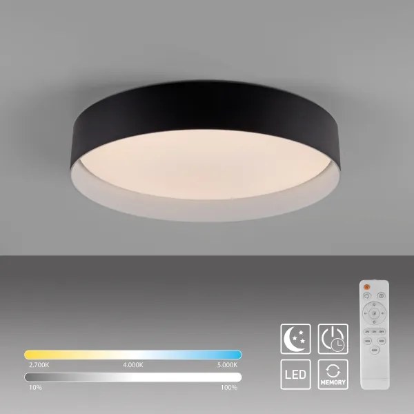 Schöner Wohnen 14594-18 - Plafoniera LED dimmerabile TAVOLI LED/20W/230V nero + telecomando