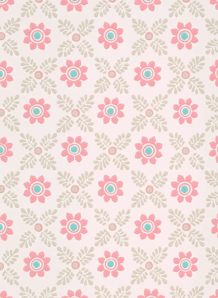 Little Greene Tapete Ditsy Block - Carmine
