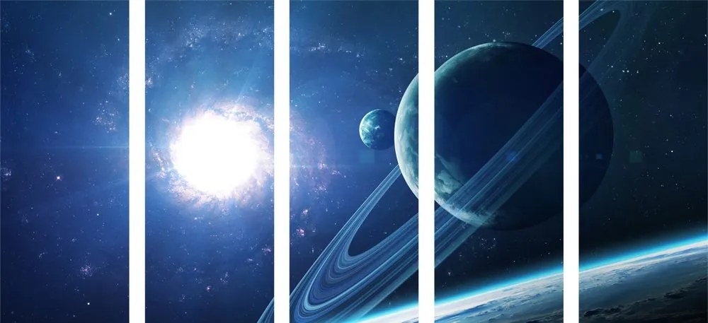 Quadri 5 pezzi – Pianeta nello spazio