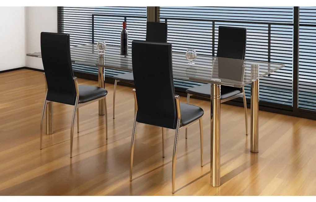 Sedie Da Pranzo 4 Pz Nere İn Similpelle /