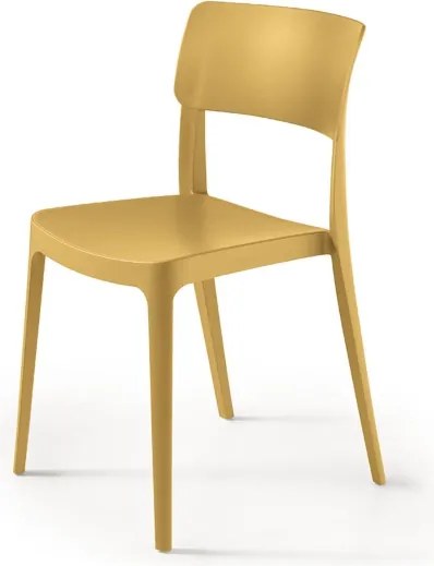 Sedia impilabile da giardino in polipropilene - FRA Ocra 2 pezzi