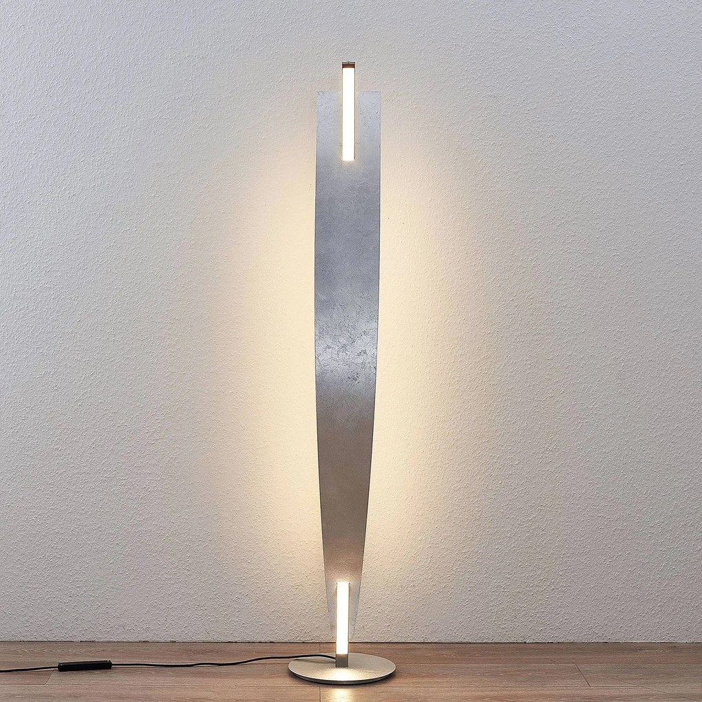 Lampada da terra a LED Marija Lucande, dimmerabile, Cromo / Argento, Soggiorno / Sala da pranzo, Metallo, Moderno, Lampada LED da terra