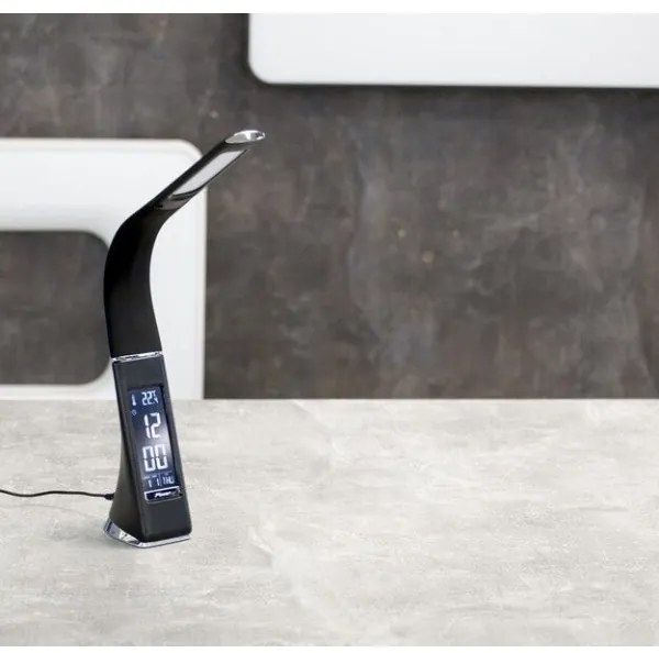 Immax 08947L - Lampada da tavolo LED dimmerabile con display LEATHER LED/6,5W/5V nera