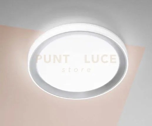 Plafoniera led neon tonda bianca/silver 24w 3450lm cct 40x40x7cm i-...