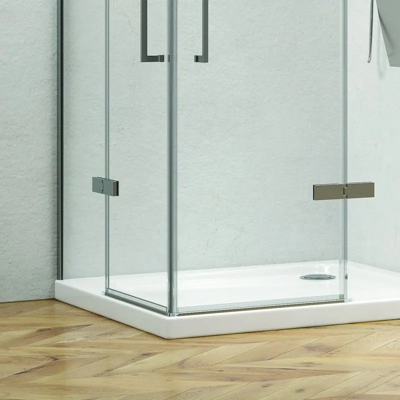 Kamalu - Cabina doccia 140x80 angolare doppio battente KT1000