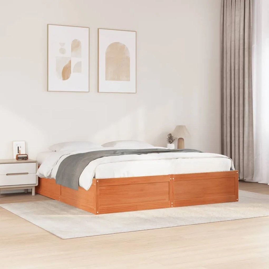 Letto senza materasso marrone cera 180x200 cm in legno di pino