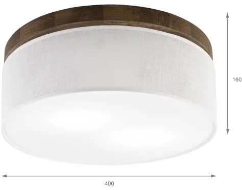 Brilagi - Lampada LED da soffitto BELLADONNA 2xE27/15W/230V Ø40 cm bianco/noce