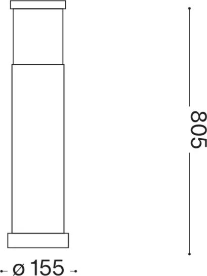 Ideal Lux - Lampada da esterno TRONCO 1xE27/42W/230V 80 cm IP65 nera