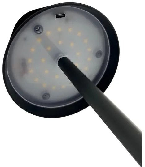 Lampada da tavolo LED dimmerabile touch 5W 5V USB 1200mAh nera