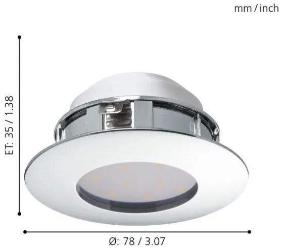 Eglo 95822 - Set da 3 faretti LED da incasso PINEDA LED/4,9W/230V